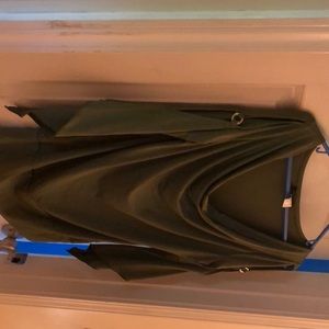 Olive green silky dress-shirt